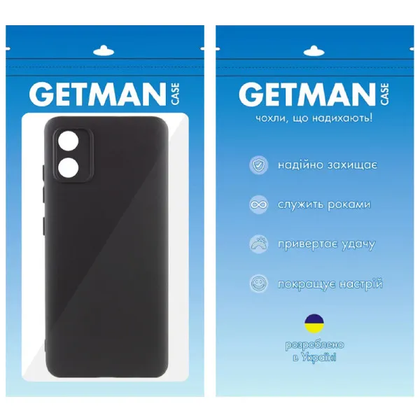 Чехол TPU GETMAN Liquid Silk Full Camera для Motorola Moto E13 — Черный — фото 5