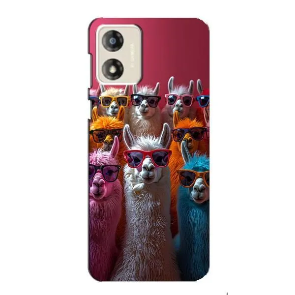 Чехол с принтом «Ламы в очках» для Motorola MOTO E13