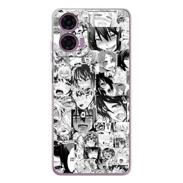Чехол с принтом «Ahegao manga» для Motorola Moto E14