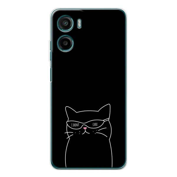 Чехол с принтом «Равнодушный кот» для Motorola Moto E15