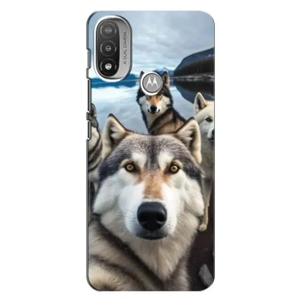 Чехол с принтом «Селфи ХАски» для Motorola MOTO E20