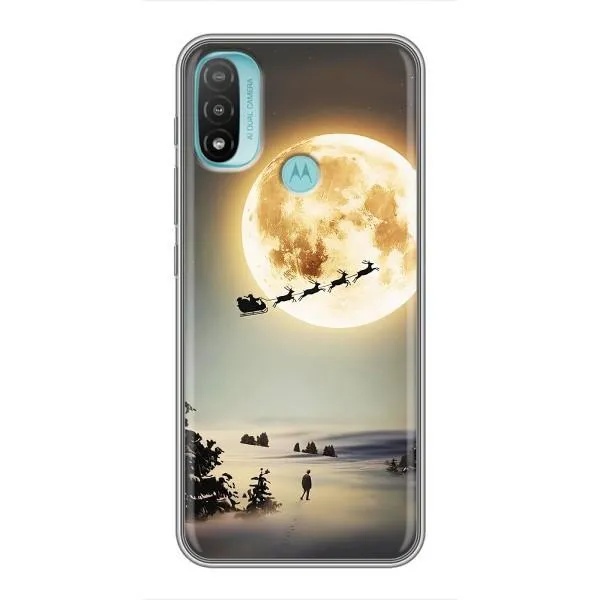 Чехол с принтом «Санта на луне» для Motorola MOTO E20