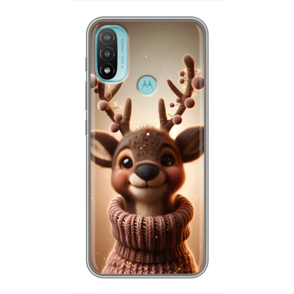 Чохол з принтом «Олень в светрі» для Motorola MOTO E20