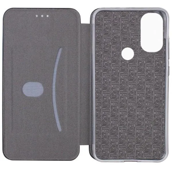 Кожаный чехол-книжка Classy для Motorola Moto E40 — Темно-синий — фото 4