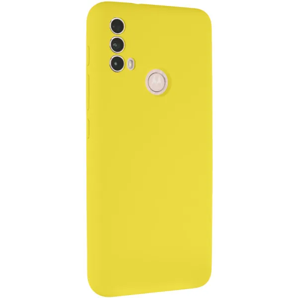 Чехол Silicone Cover Lakshmi Full Camera (AAA) для Motorola Moto E40 — Желтый — фото 1