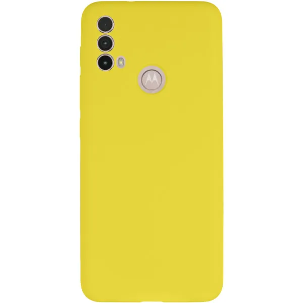 Чехол Silicone Cover Lakshmi Full Camera (AAA) для Motorola Moto E40 — Желтый — фото 2