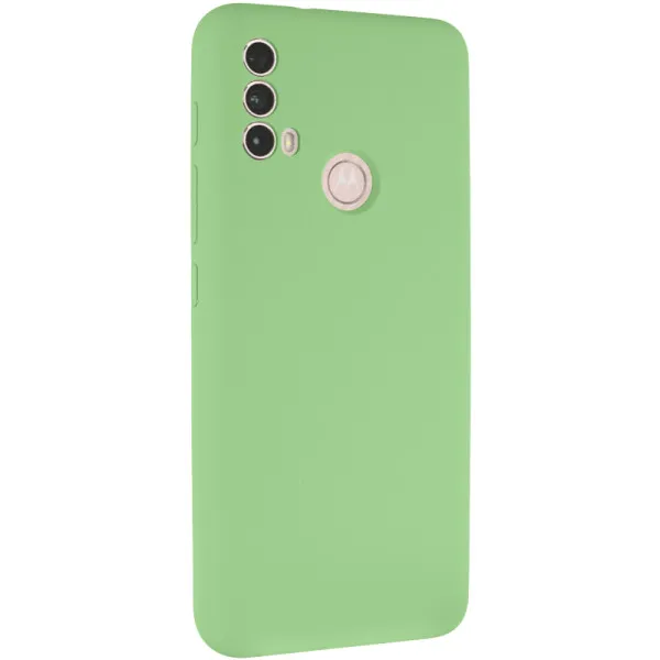 Чехол Silicone Cover Lakshmi Full Camera (AAA) для Motorola Moto E40 — Мятный — фото 1