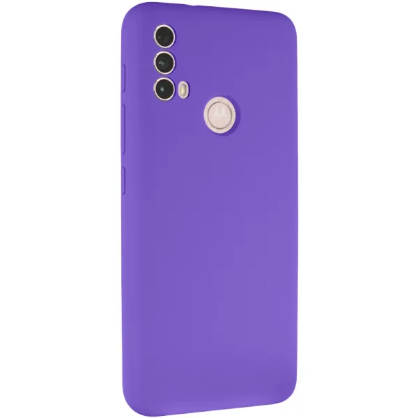 Чехол Silicone Cover Lakshmi Full Camera (AAA) для Motorola Moto E40 — Фиолетовый — фото 1