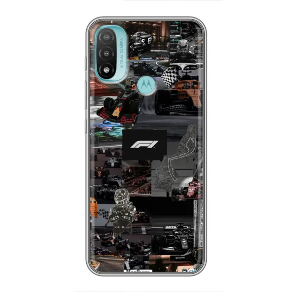 Чехол с принтом «Гоночный коллаж Ф1» для Motorola MOTO E40 Чехол с принтом «Гоночный коллаж Ф1» для Motorola MOTO E40