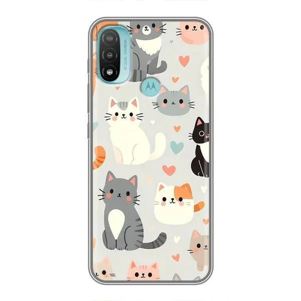 Чехол с принтом «Коллаж котов» для Motorola MOTO E40