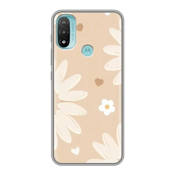 Чехол с принтом «Бежевые цветы» для Motorola MOTO E40
