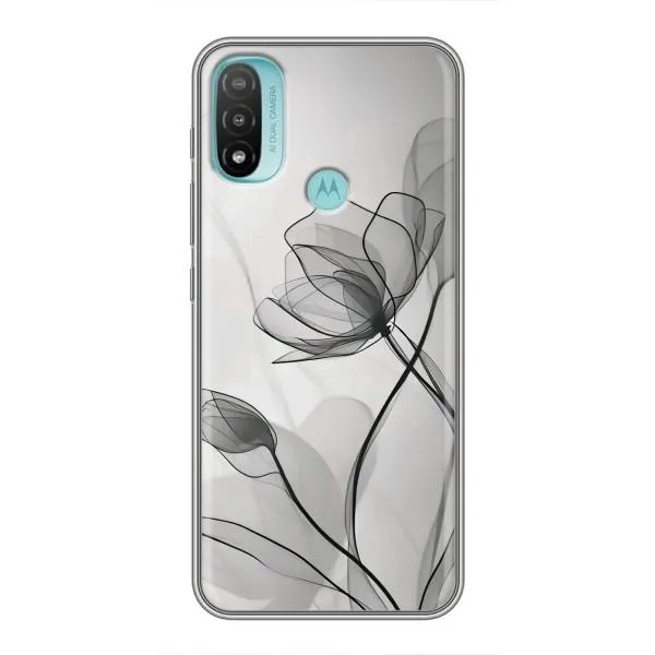 Чехол с принтом «Черные цветы» для Motorola MOTO E40