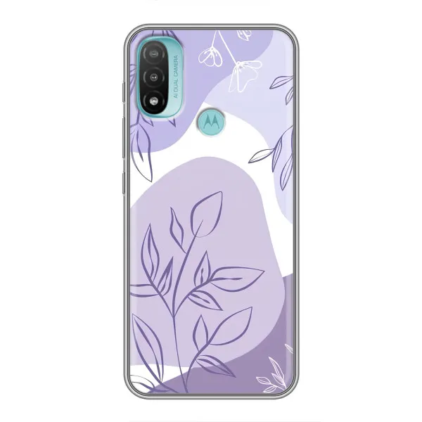 Чехол с принтом «Фиолетовые листья абстракция» для Motorola MOTO E40