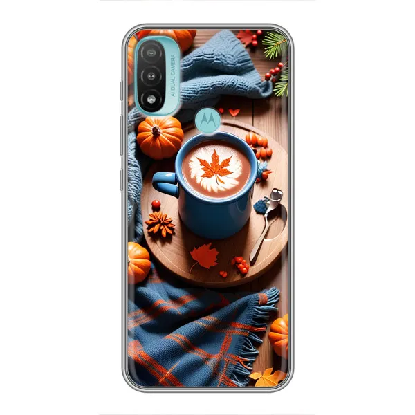 Чехол с принтом «Кофе и тыковки» для Motorola MOTO E40