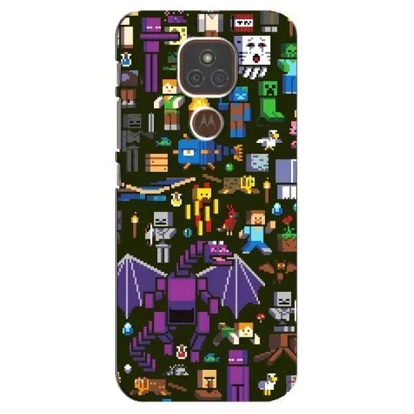 Чехол с принтом «Коллаж Майнкрафт» для Motorola MOTO E7 Plus