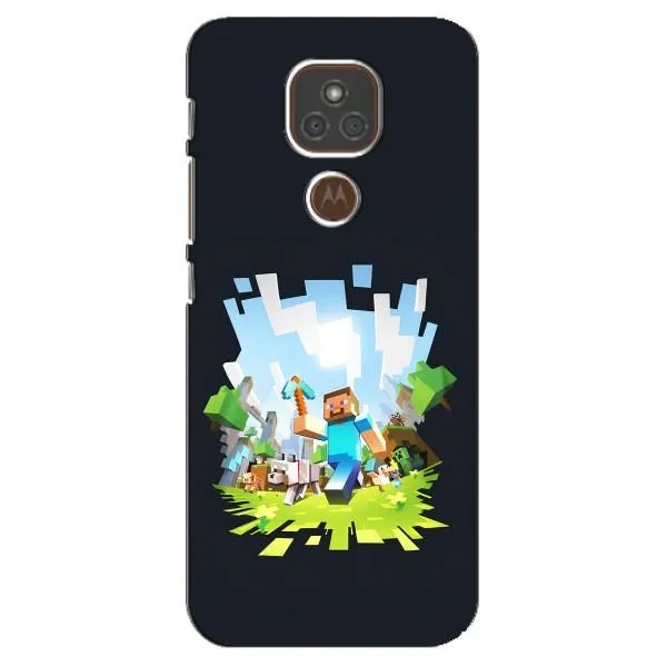 Чехол с принтом «персонажи Minecraft» для Motorola MOTO E7 Plus