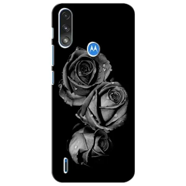 Чехол с принтом «Черная роза» для Motorola E7 Power