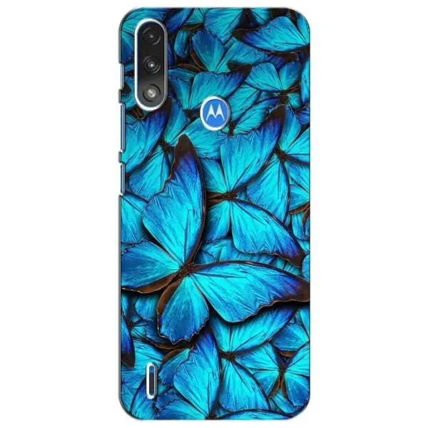 Чехол с принтом «Синие бабочки» для Motorola E7 Power