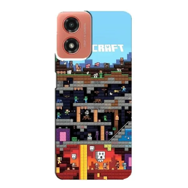 Чехол с принтом «фон Minecraft» для Motorola MOTO G04