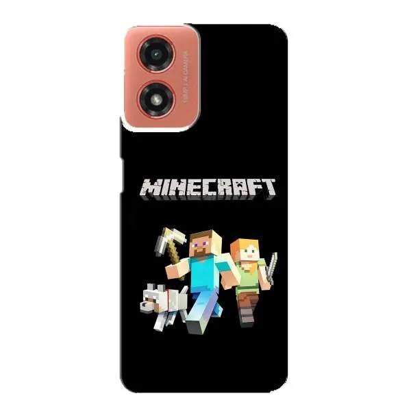 Чехол с принтом «герои Minecraft» для Motorola MOTO G04
