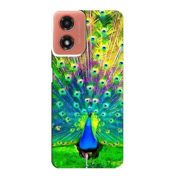 Чохол з принтом «Яскравий Павлин» для Motorola MOTO G04