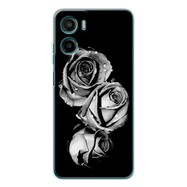 Чехол с принтом «Черная роза» для Motorola Moto G06