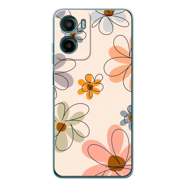 Чехол с принтом «Разноцветные цветы» для Motorola Moto G06