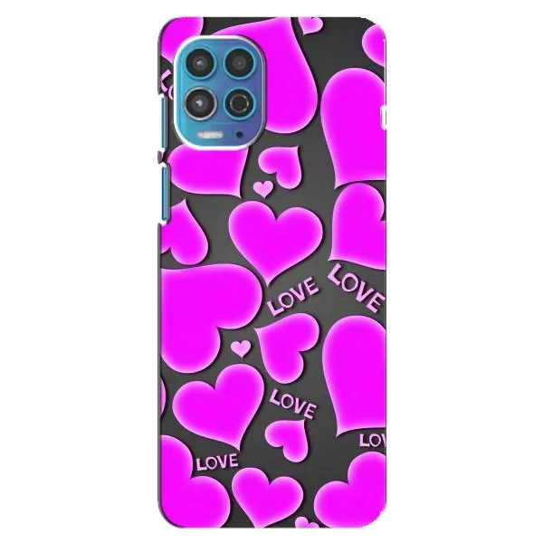 Чехол с принтом «Pink hearts» для Motorola MOTO G100