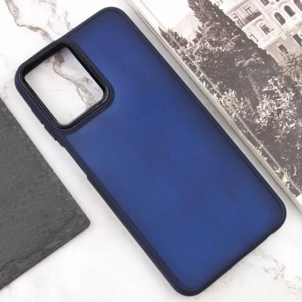 Чехол TPU+PC Lyon Frosted для Motorola Moto G14 — Темно-синий — фото 4