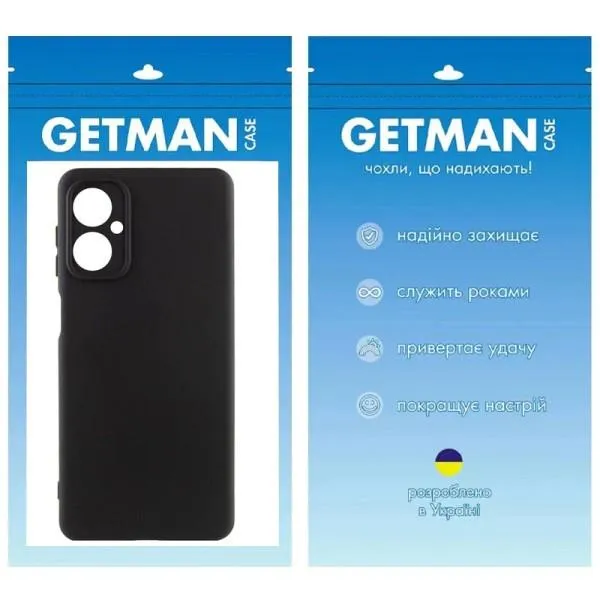 Чехол TPU GETMAN Liquid Silk Full Camera для Motorola Moto G14 — Черный — фото 4