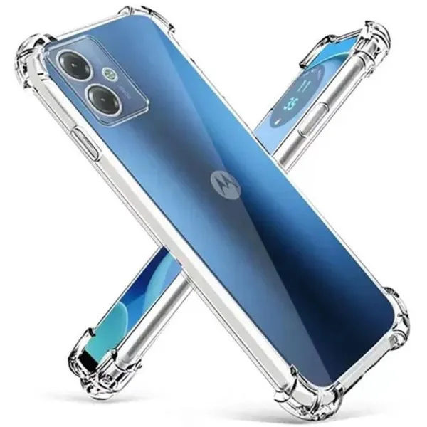 TPU чехол GETMAN Ease logo усиленные углы Full Camera для Motorola Moto G14 — Прозрачный — фото 3