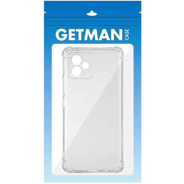 TPU чехол GETMAN Ease logo усиленные углы Full Camera для Motorola Moto G14 — Прозрачный — фото 5
