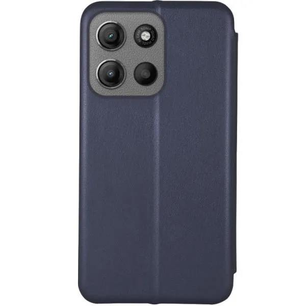 Кожаный чехол-книжка Classy для Motorola Moto G15 4G — Темно-синий — фото 2