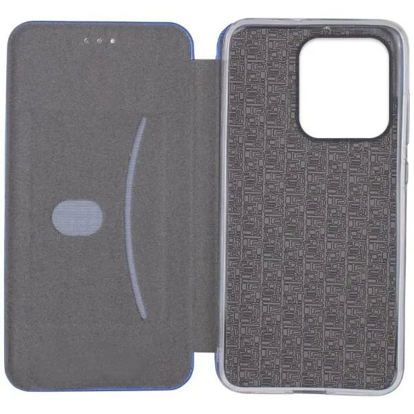 Кожаный чехол-книжка Classy для Motorola Moto G15 4G — Синий — фото 3