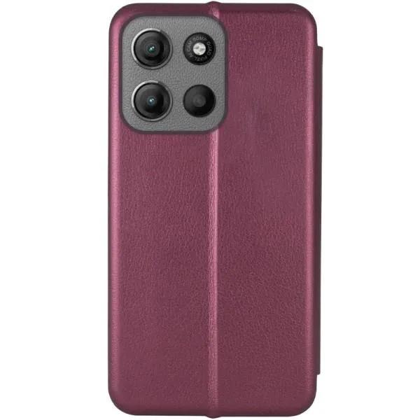 Кожаный чехол-книжка Classy для Motorola Moto G15 4G — Бордовый — фото 3 Кожаный чехол-книжка Classy для Motorola Moto G15 4G — Бордовый — фото 3