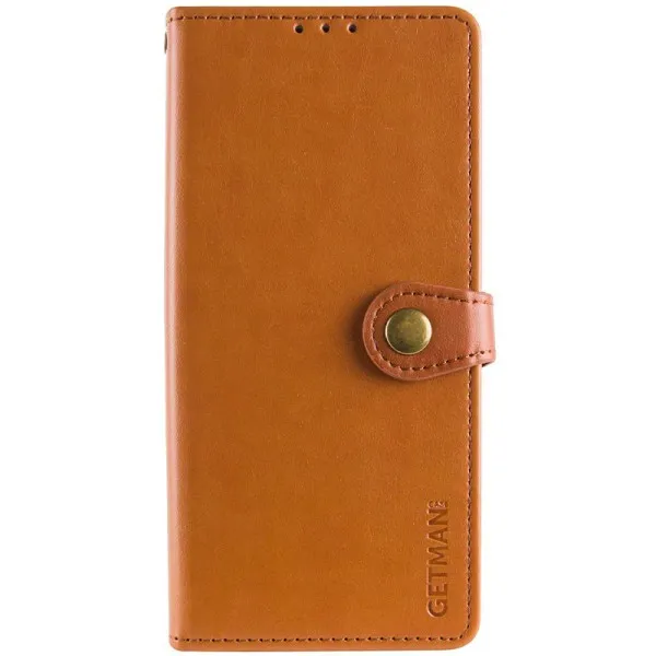Кожаный чехол-книжка GETMAN Gallant (PU) для Motorola Moto G15 4G — Коричневый — фото 1