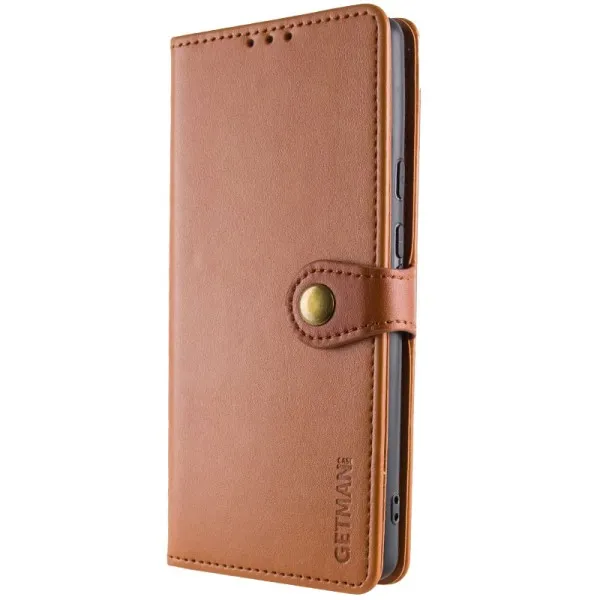 Кожаный чехол-книжка GETMAN Gallant (PU) для Motorola Moto G15 4G — Коричневый — фото 2