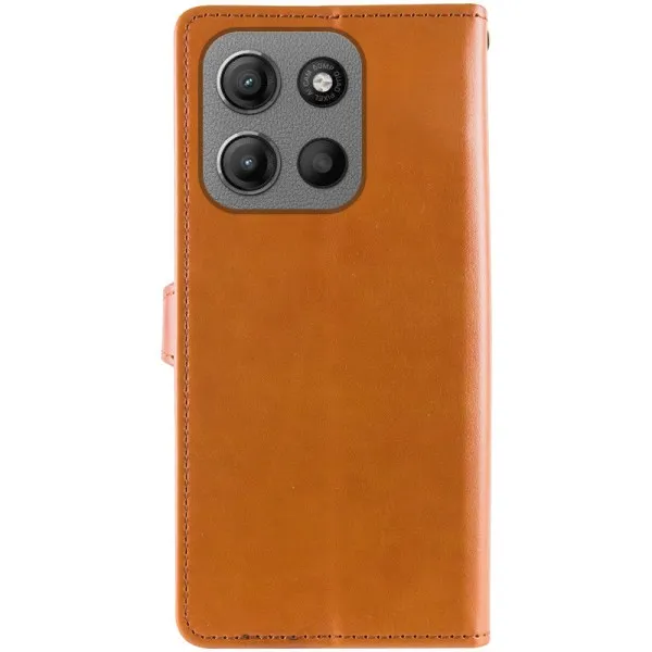 Кожаный чехол-книжка GETMAN Gallant (PU) для Motorola Moto G15 4G — Коричневый — фото 3