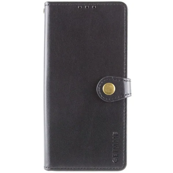 Кожаный чехол-книжка GETMAN Gallant (PU) для Motorola Moto G15 4G — Черный — фото 1