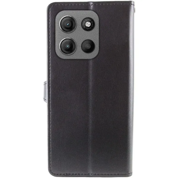 Кожаный чехол-книжка GETMAN Gallant (PU) для Motorola Moto G15 4G — Черный — фото 2
