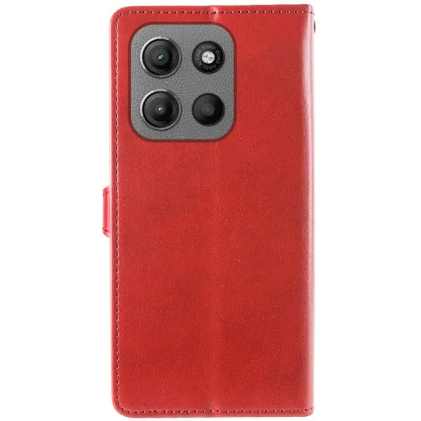 Кожаный чехол-книжка GETMAN Gallant (PU) для Motorola Moto G15 4G — Красный — фото 2