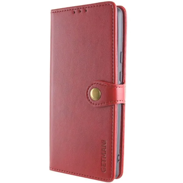 Кожаный чехол-книжка GETMAN Gallant (PU) для Motorola Moto G15 4G — Красный — фото 3