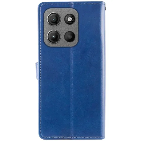 Кожаный чехол-книжка GETMAN Gallant (PU) для Motorola Moto G15 4G — Синий — фото 2