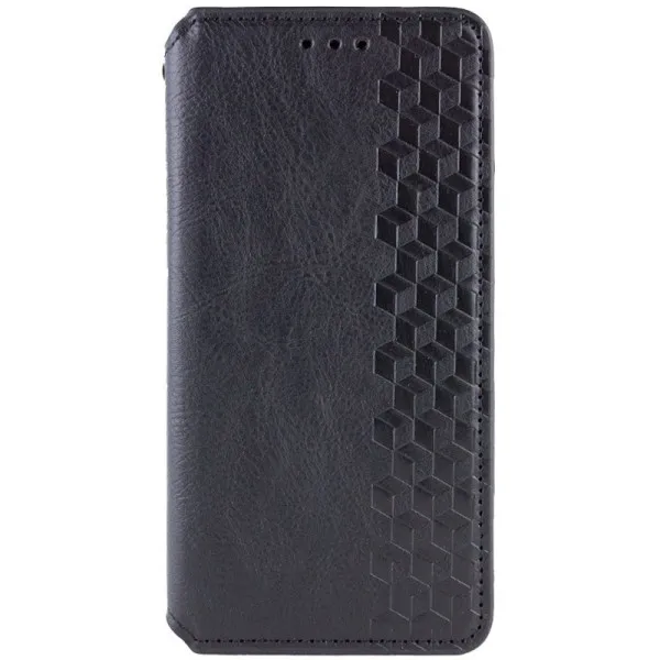 Кожаный чехол-книжка GETMAN Cubic (PU) для Motorola Moto G15 4G — Черный — фото 1