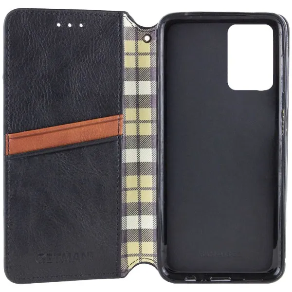 Кожаный чехол-книжка GETMAN Cubic (PU) для Motorola Moto G15 4G — Черный — фото 4