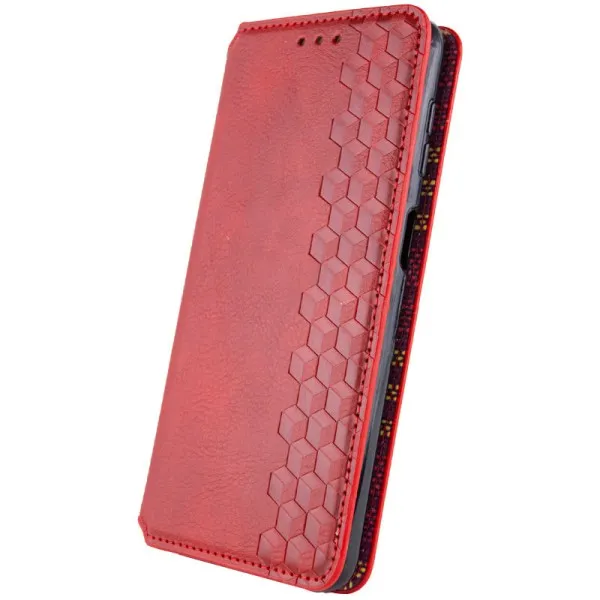 Кожаный чехол-книжка GETMAN Cubic (PU) для Motorola Moto G15 4G — Красный — фото 2