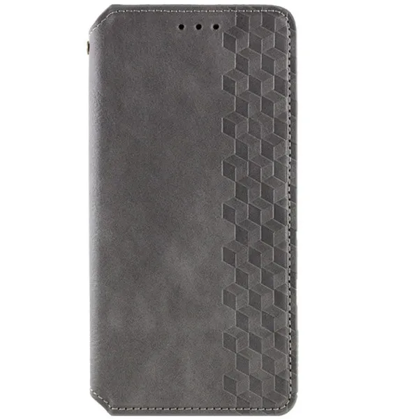 Кожаный чехол-книжка GETMAN Cubic (PU) для Motorola Moto G15 4G — Серый — фото 1