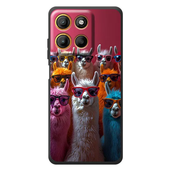 Чехол с принтом «Ламы в очках» для Motorola Moto G17