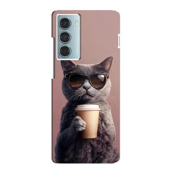 Чехол с принтом «Кот с кофе» для Motorola MOTO G200