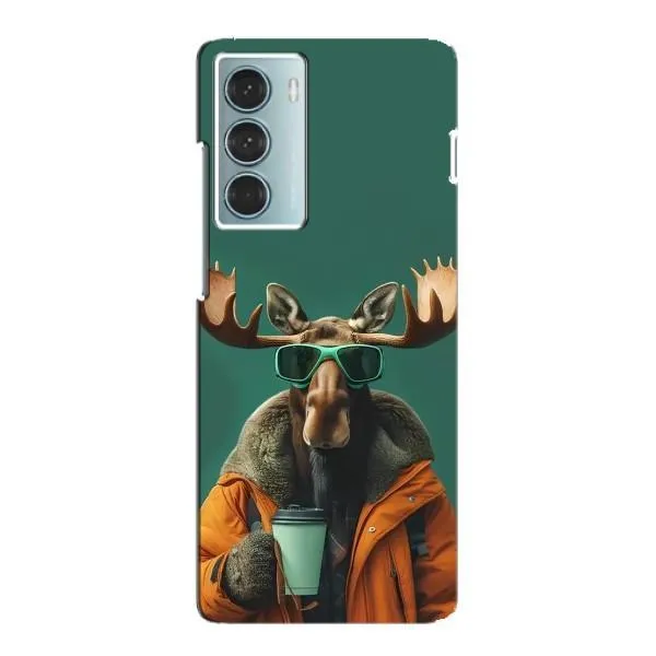 Чехол с принтом «Лось с кофе» для Motorola MOTO G200